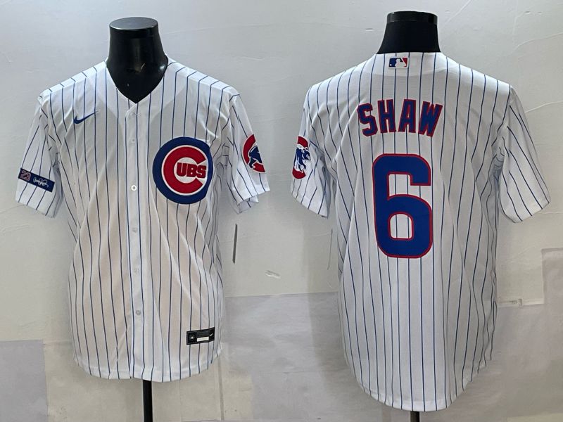 Men Chicago Cubs #6 Shaw white Nike MLB 2025 jersey 07